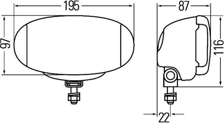 HELLA - FF/Halogen-Fernscheinwerfer - Comet FF 550 - SAE/CCC/ECE-R112/E1 3223 - 24/12V - 1FD 010 953