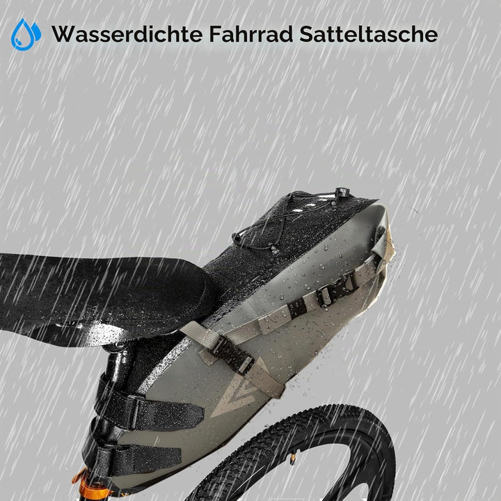wasserdichte Fahrrad-Satteltasche - 10L Rollverschluss Fahrradsatteltasche Unter Sattel Aufbewahrung