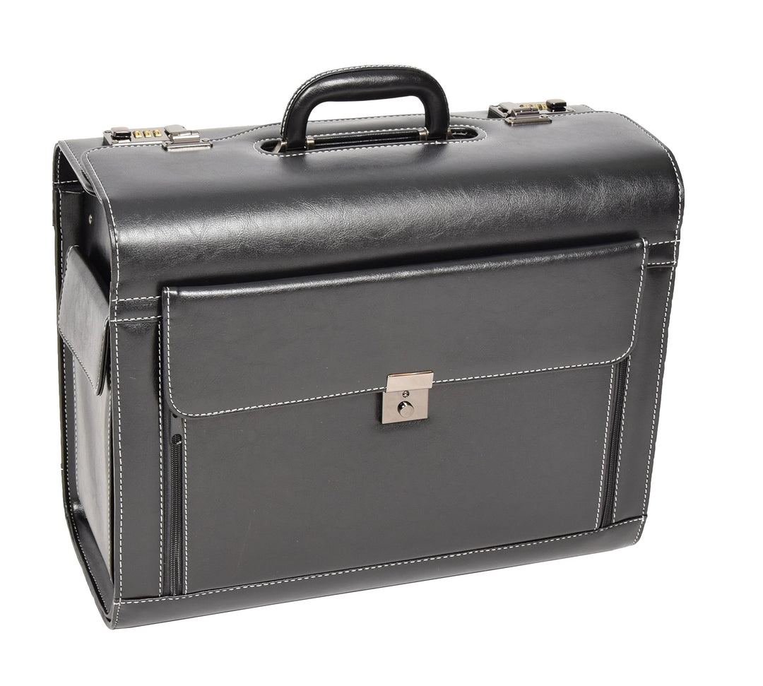 Pilotenkoffer Aktenkoffer Laptop Travel Doctor Rep Bag Kombinationsschloss HOL3196 Schwarz