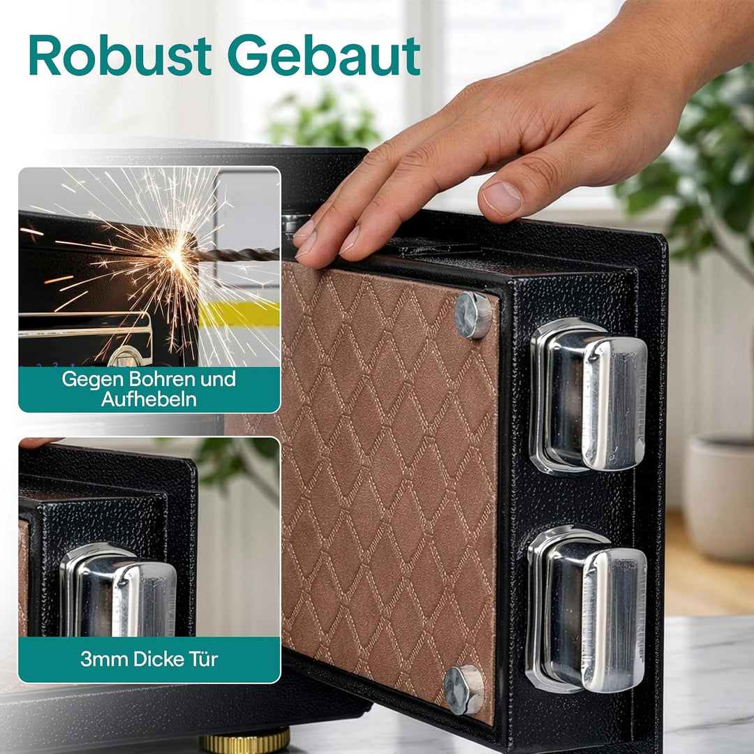 SereneLife 18L Tresor, Safe Für Zuhause Feuerfest &amp; Wasserdicht, Digitaler Heimtresor mit Zugriff pe