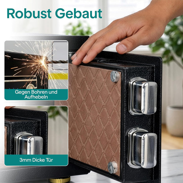 SereneLife 18L Tresor, Safe Für Zuhause Feuerfest &amp; Wasserdicht, Digitaler Heimtresor mit Zugriff pe