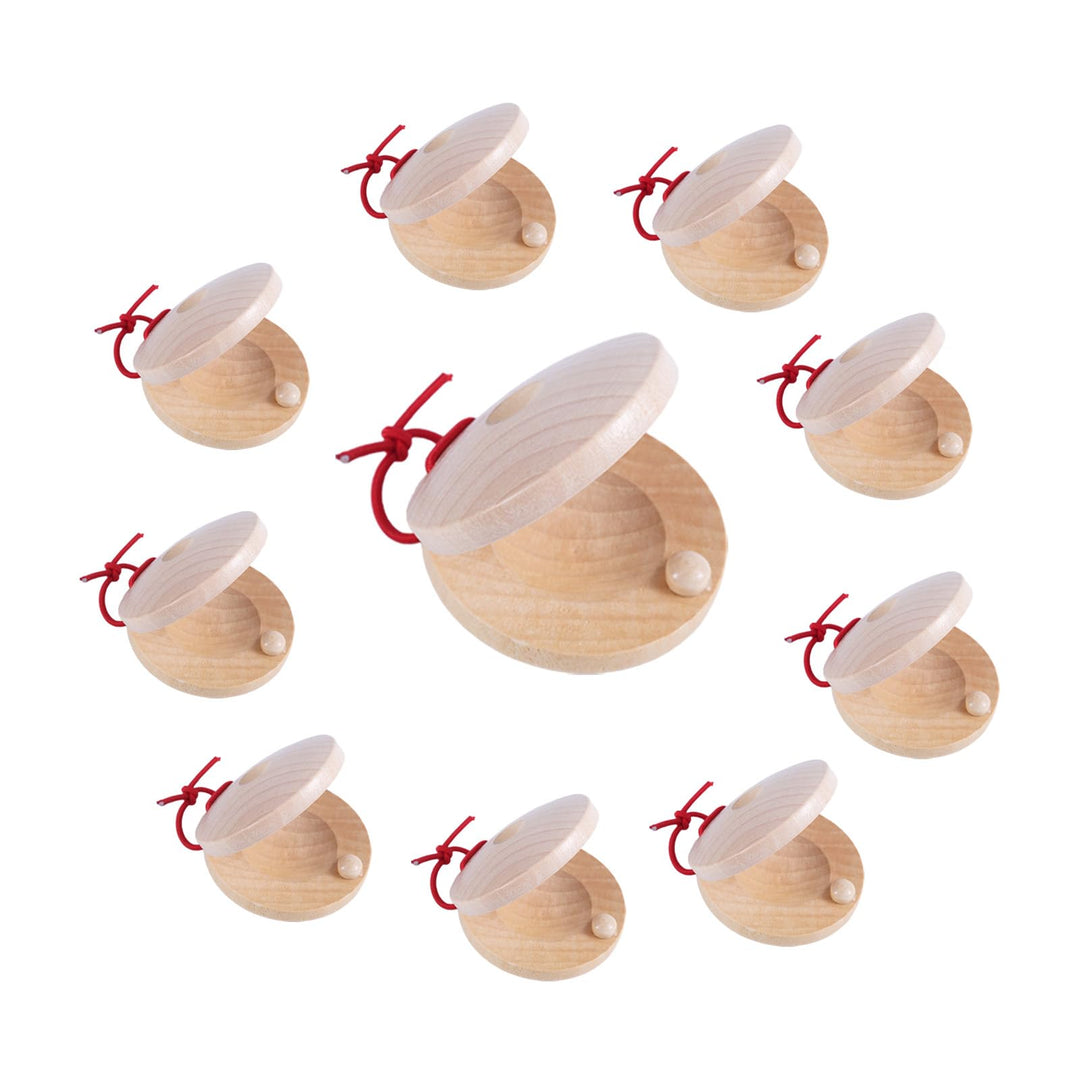 10 Stk Holzkastagnetten, 5,5cm Hölzerne Fingerkastagnetten Handklöppel Finger Percussion Rhythmusins