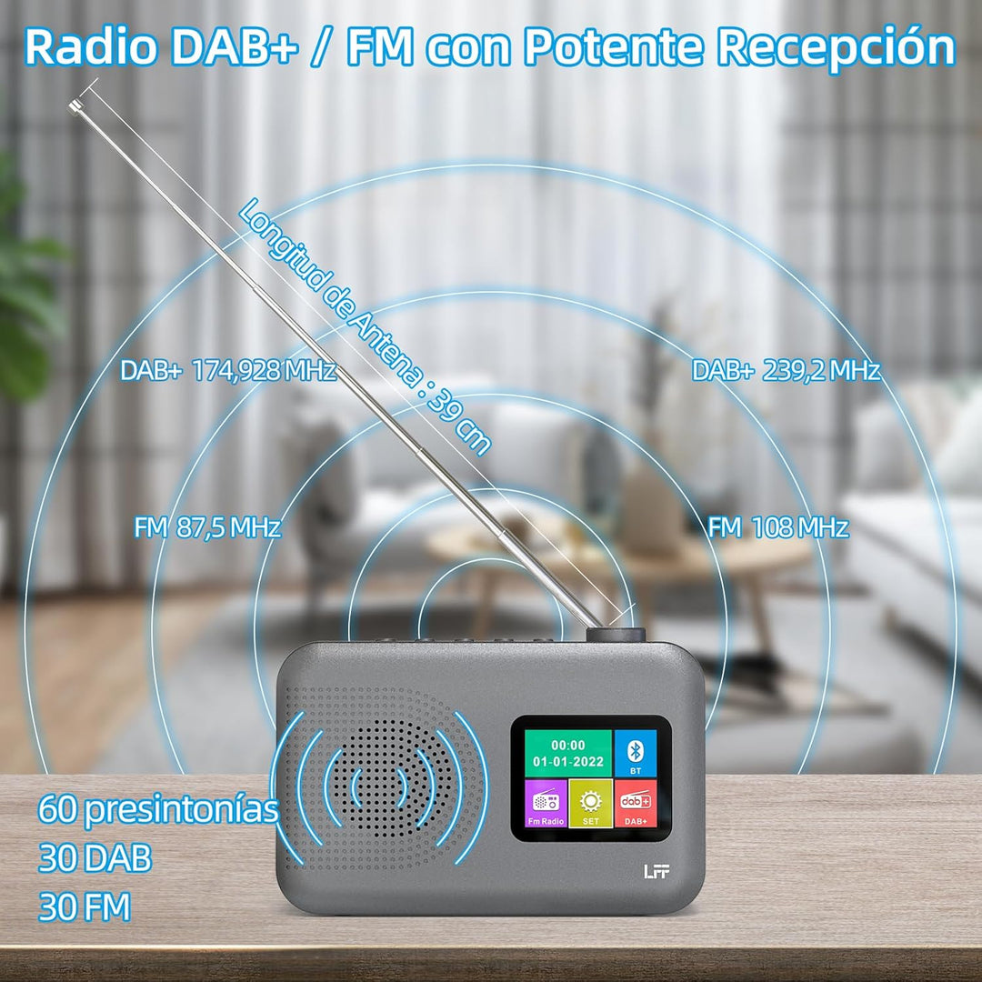 Dab Radio, LFF DAB Digitalradio, Radio Klein UKW-Digitalradio, DAB Plus Radio, Küchenradio mit Kabel