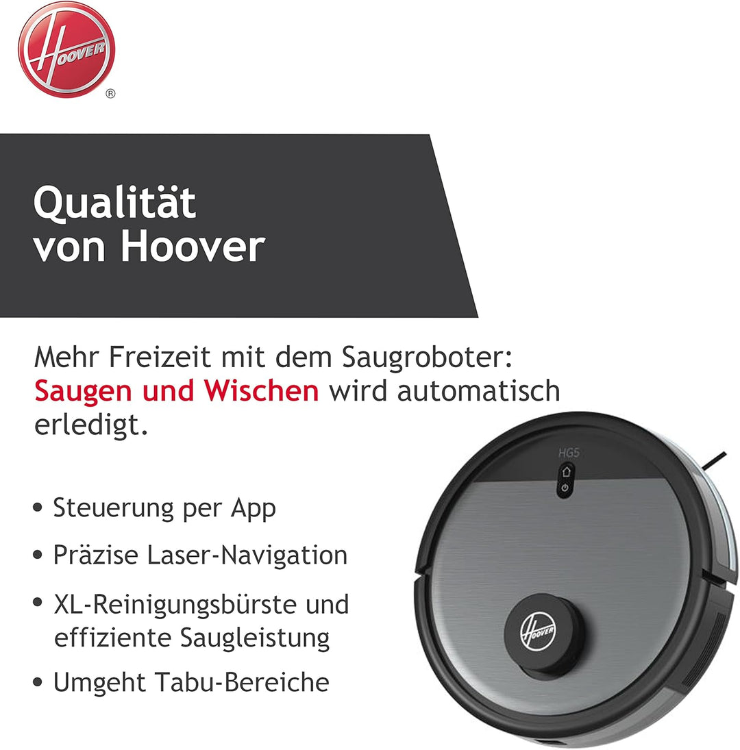 Hoover HG5 Saugroboter mit Wischfunktion und App-Steuerung inkl. Karte und Zeitplan – HYDRO Roboter