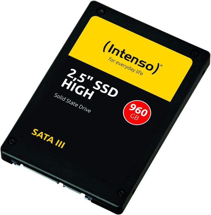 Intenso Interne 2,5" SSD SATA III High, 960 GB, 520 MB/Sekunden, Schwarz 960GB Sata 2,5" High