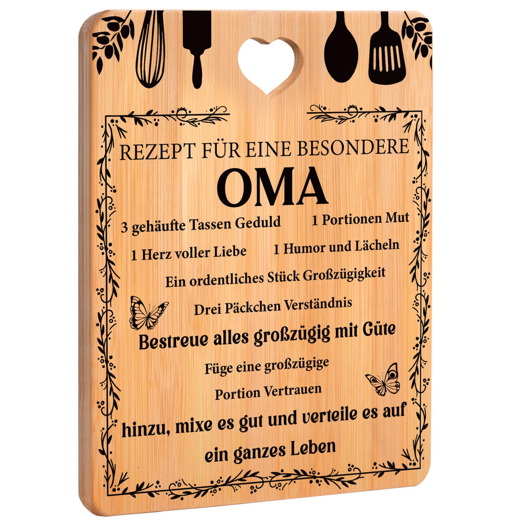 Oma Geschenk zum Muttertag - Bambus Schneidebrett, Geschenkideen für Oma, Geburtstagsgeschenke für O
