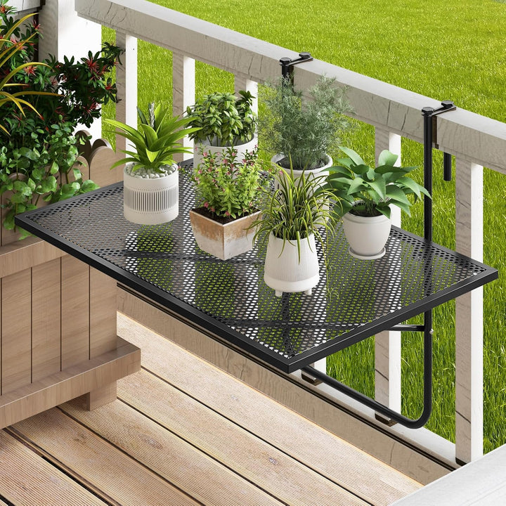 GIANTEX Balkontisch klappbar Hängetisch, Balkonhängetisch 60,5 x 50,5cm, Klapptisch Gartentisch zum