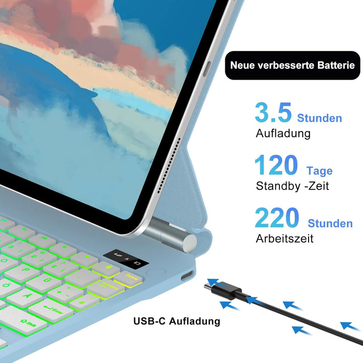 Magic Keyboard für iPad Air 11" (M3 2025, M2 2024)/iPad Pro 11 (4ª/3ª/2ª/1ª Gen), Magnetischer Ständ