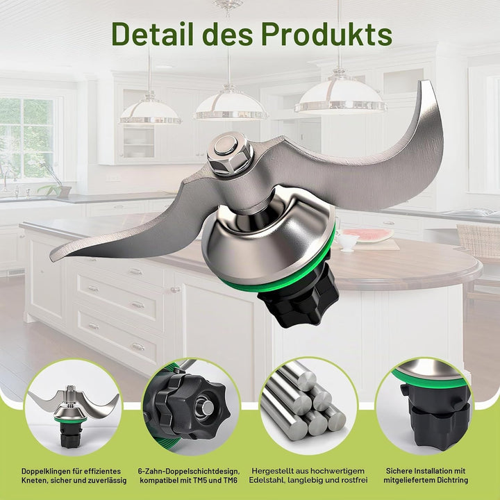Teigmesser für Thermomix TM7 TM6 TM5, Ersatzteile Meistermix Knetmesser für Thermomix Messer, Mixmes