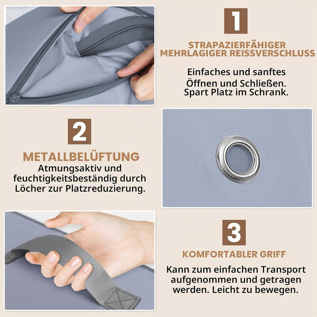 2 Stück Ultra Platzsparender Selbstkomprimierender Organizer, Aufbewahrungstasche für Bettdecken, Gr