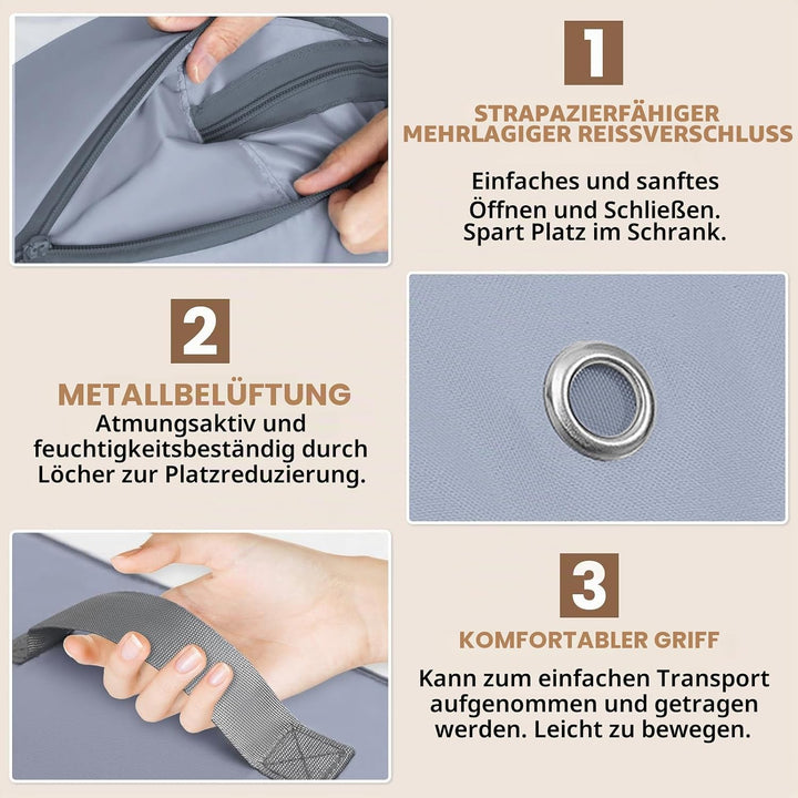2 Stück Ultra Platzsparender Selbstkomprimierender Organizer, Aufbewahrungstasche für Bettdecken, Gr