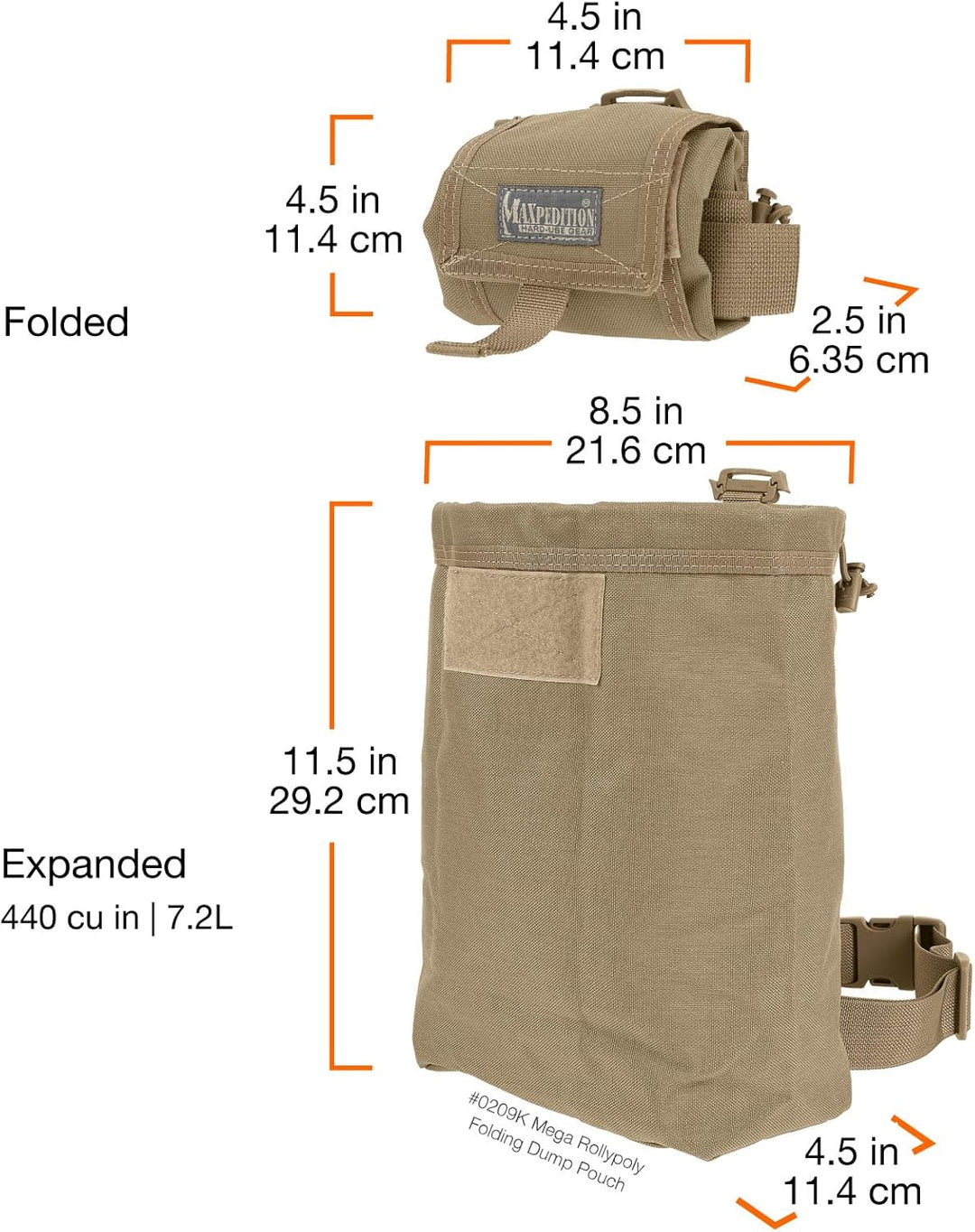 Maxpedition Faltbeutel Mega Rollypoly Khaki, Khaki