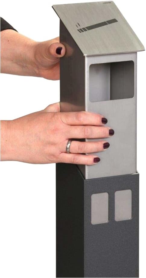 HISKA Standaschenbecher Aluminium | Anthrazit-Grau | Freistehend Anthrazit Grau (Ral