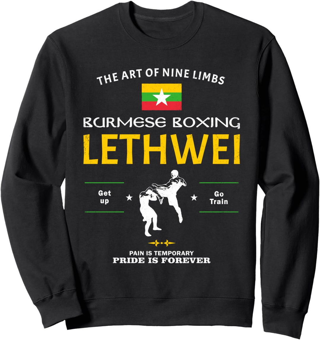 Lethwei Kämpfer Flagge von Myanmar, Lethwei Sweatshirt