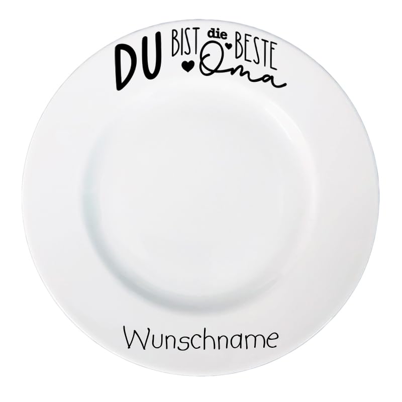 Doriantrade Personalisierter Frühstücksteller – Du bist die beste Oma – mit Wunschname – individuell