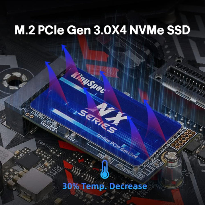 KingSpec 128GB M.2 2242 NVMe SSD - Bis zu 2200 MB/s Lesegeschwindigkeit, PCIe 3.0 SSD mit 3D NAND Fl