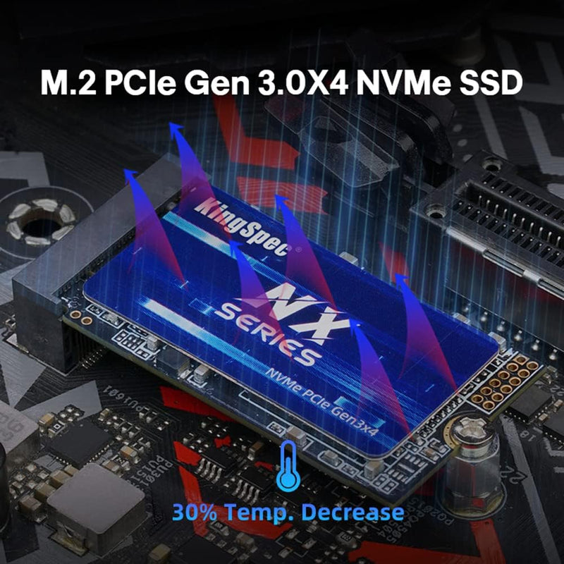 KingSpec 128GB M.2 2242 NVMe SSD - Bis zu 2200 MB/s Lesegeschwindigkeit, PCIe 3.0 SSD mit 3D NAND Fl