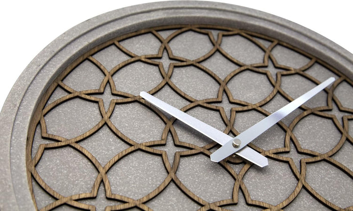 NeXtime Wanduhr "CONCRETE LOVE", lautlos, rund, Stein / Holz, ø 39 cm