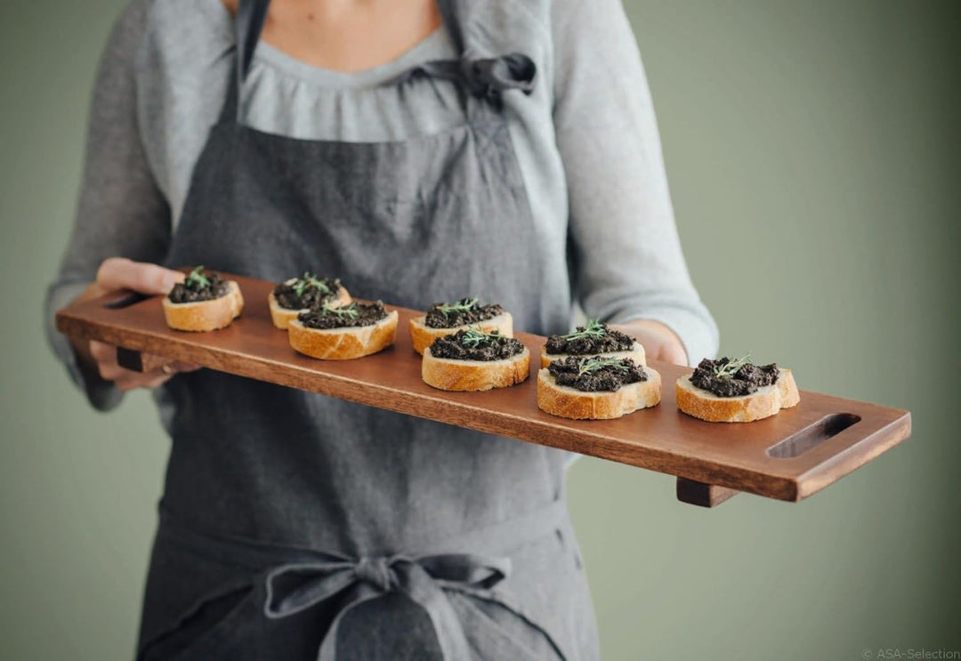 wood Holzboard auf Füssen 60 x 13 x 3 cm