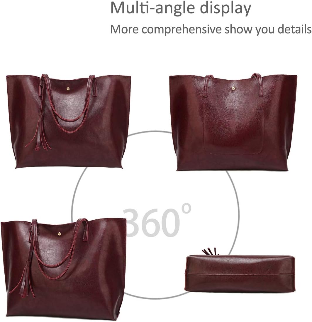 NICOLE&DORIS Damen Tote Tasche Handtasche Schultertasche aus PU-Leder Umhängetaschen Mode grosse Han