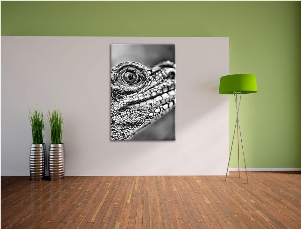 Pixxprint grosser Schuppenwaran / 100x70cm Leinwandbild bespannt auf Holzrahmen/Wandbild Kunstdruck