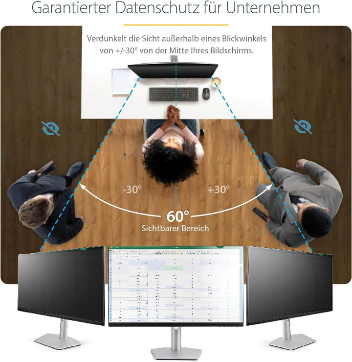StarTech.com Displayschutzfolie für 22 Zoll PC Display - Monitor Blickschutzfolie - Bildschirmsichts