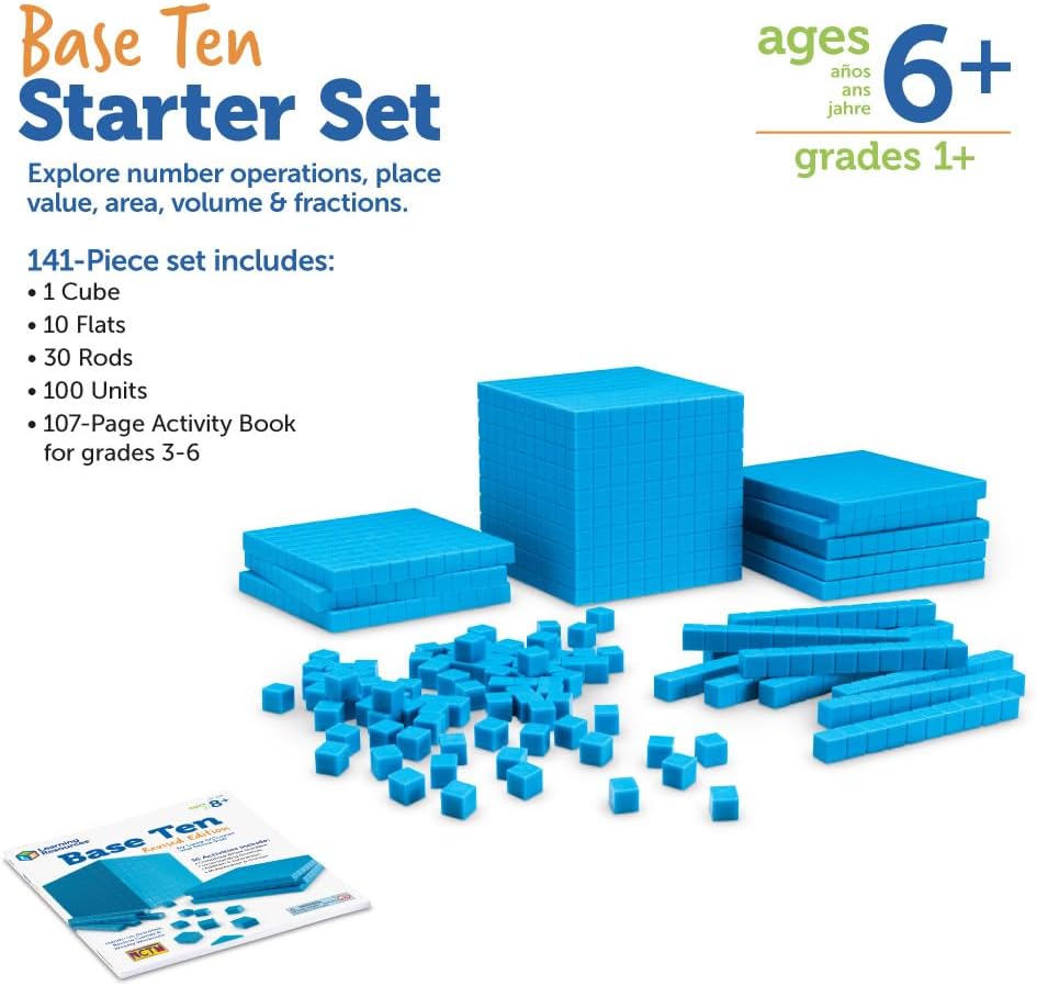 Learning Resources Zehnersystem Anfänger-Set aus genutetem Kunststoff Original, Original