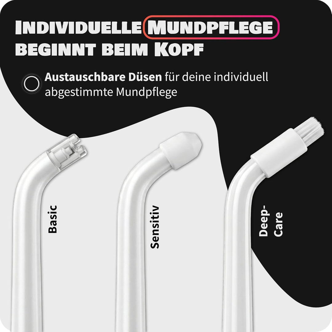 Zahnheld® Ersatzdüsen Basic für Munddusche Aquadent (9 Stück, weiss) 9 Stück Weiss, 9 Stück Weiss