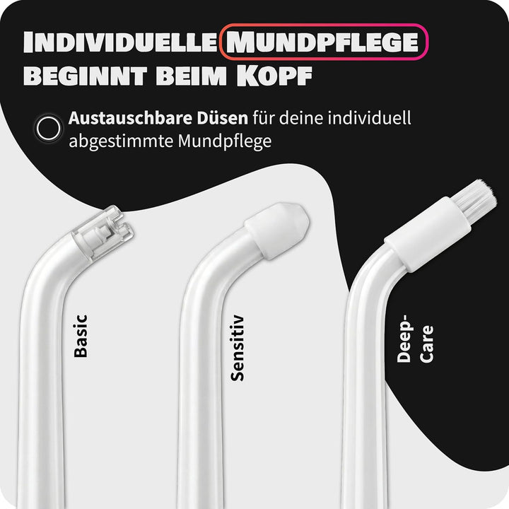 Zahnheld® Ersatzdüsen Basic für Munddusche Aquadent (9 Stück, weiss) 9 Stück Weiss, 9 Stück Weiss