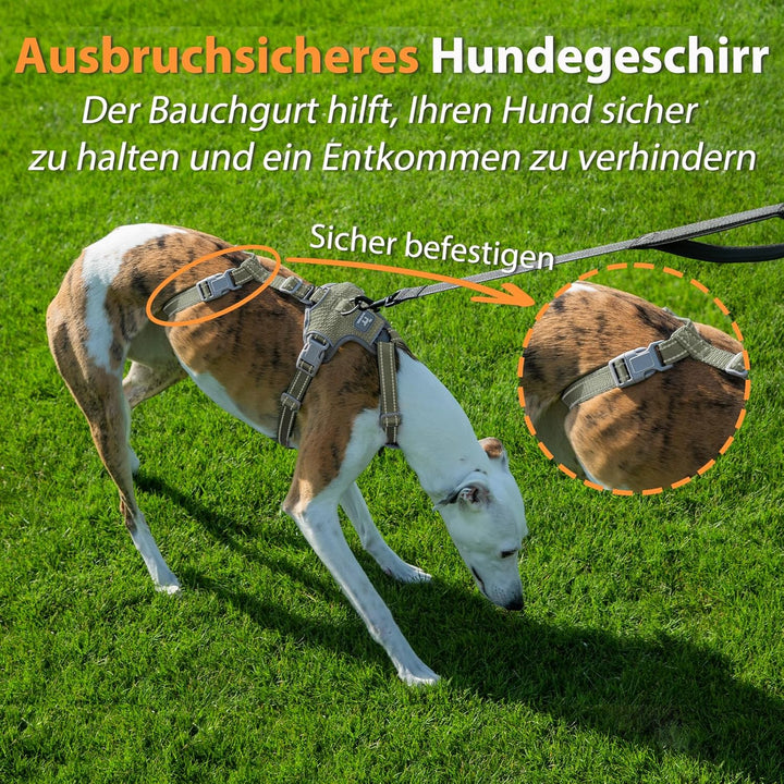 Huntboo Sicherheitsgeschirr Hund Ausbruchsicher, Panikgeschirr für Hunde, Anti Zug Hundegeschirr, Re