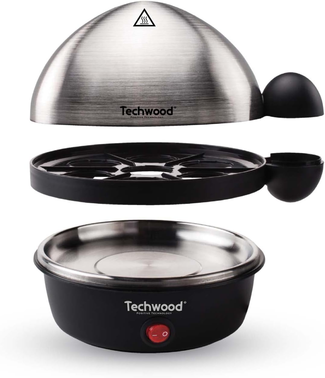 Techwood TO-007 Kocher, 1 bis 7, Harteier, Wollen, Schalen, Gebürsteter Stahl, Schwarz