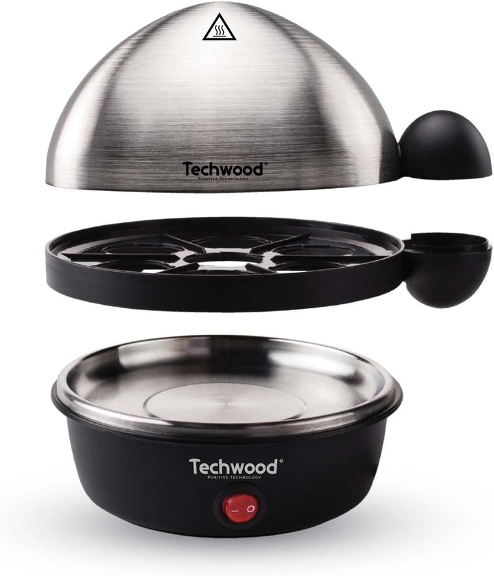 Techwood TO-007 Kocher, 1 bis 7, Harteier, Wollen, Schalen, Gebürsteter Stahl, Schwarz