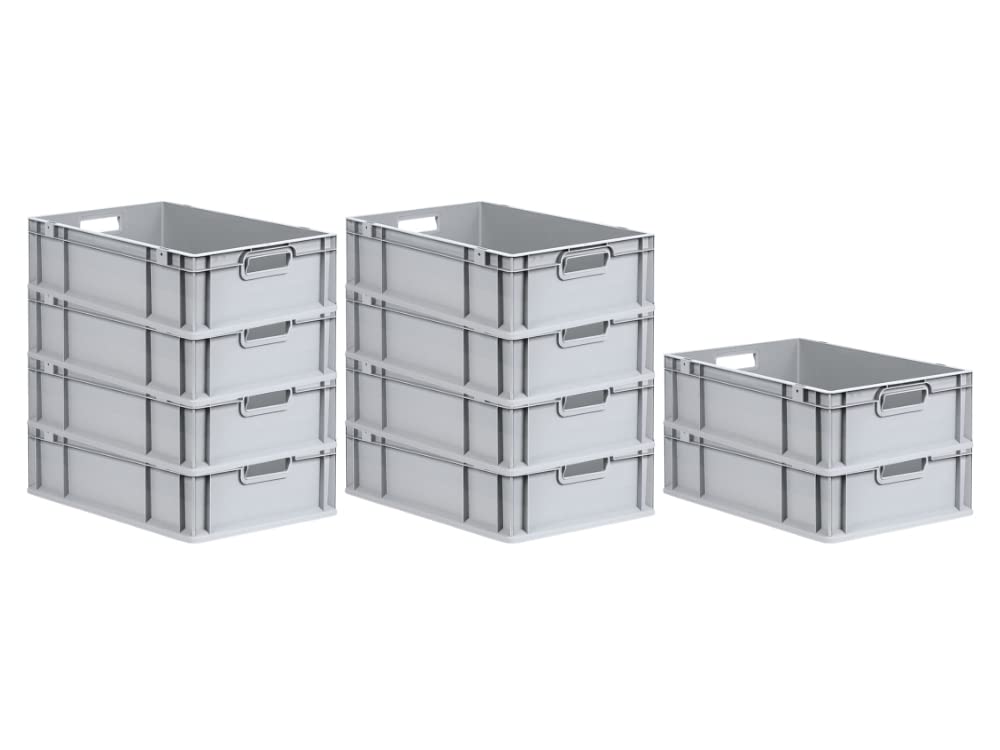 PROREGAL SuperSparSet 10x Eurobox NextGen Grip | HxBxT 17x40x60cm | 34 Liter | Griffe offen | Glatte