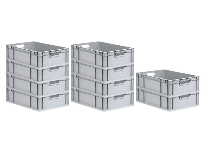 PROREGAL SuperSparSet 10x Eurobox NextGen Grip | HxBxT 17x40x60cm | 34 Liter | Griffe offen | Glatte