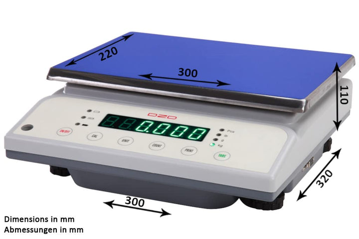 DZD Präzisionstischwaagen, Modelle bis 3kg, 6kg, 10kg, 15kg, 20kg, 30kg. Ab 0,1g Schritten, grosse W