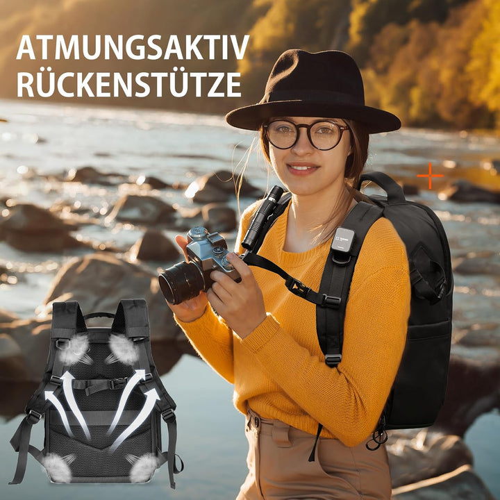 TARION Kamerarucksack Wasserdicht Fotorucksack SLR Kameratasche Kamera Rucksack mit 14 Zoll Laptopfa