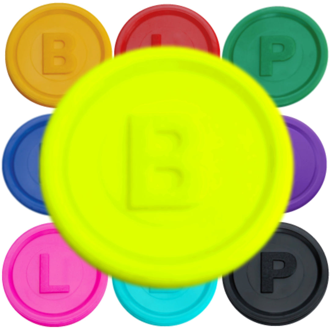 SCHWABMARKEN 500 Pfandmarken, Chips, Token Farbe Neon-Gelb B, Neon-gelb B