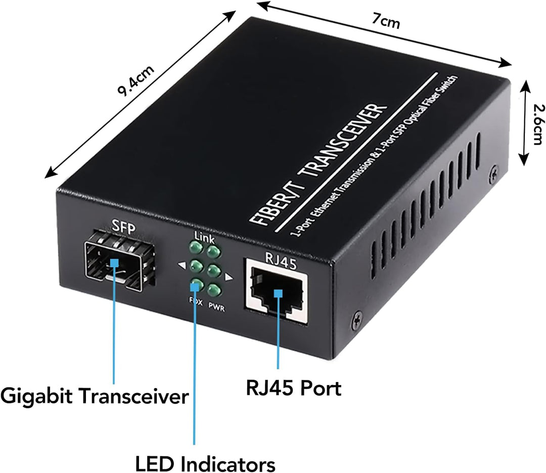 EIN Paar 1,25G/s Gigabit Multi-Mode LWL Glasfaser-Ethernet-Medienkonverter + 2 STÜCKE SFP LC Dual-Tr