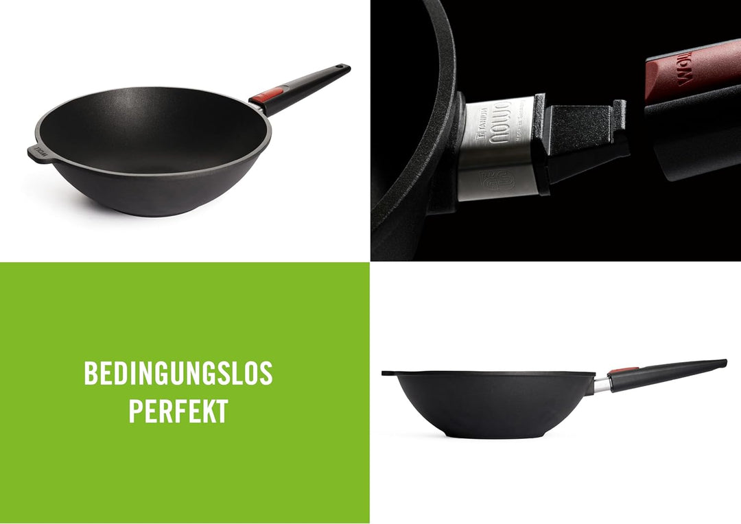 Woll Nowo Titanium Schwenk- und Rührpfanne, Ø 30 cm, 10 cm hoch, mit abnehmbarem Stiel - Geeignet fü