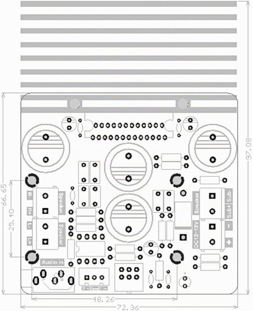 DollaTek TDA7850 Digitalverstärker Subwoofer Soundkarte 2 x 80 W + 120 W Stereo-Verstärker Klasse AB