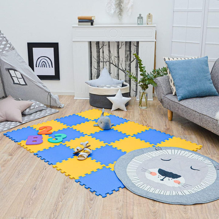 LittleTom 18 Teile Spielmatte Baby ab Null - 30x30 Schaumstoff Puzzlematte Kinder Isomatte Baby Spie