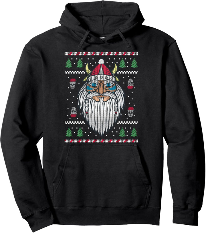 Hässlicher Wikinger Valhalla Krieger Odin Pagan Weihnachten Pullover Hoodie