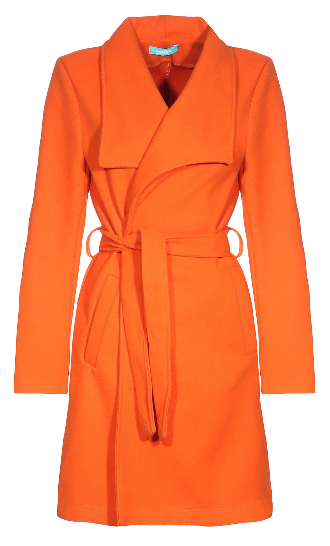 malito – Damen Trenchcoat einfarbig mit Gürtel & Taschen – klassischer Mantel für Herbst & Winter –
