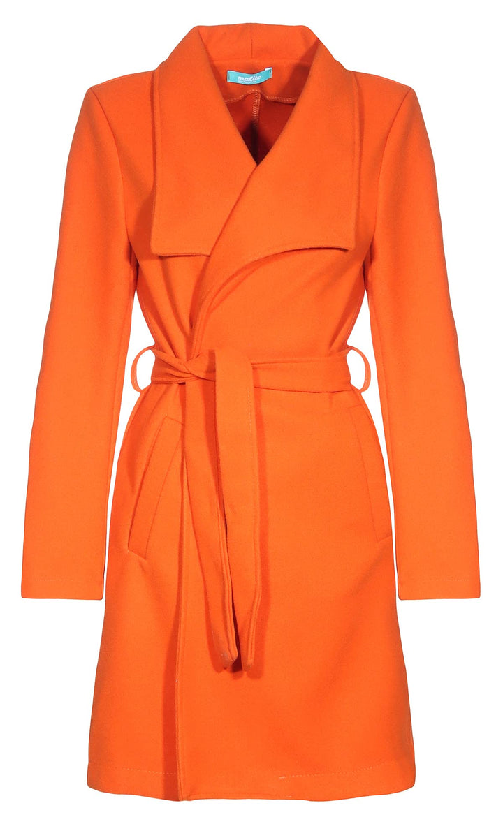 malito – Damen Trenchcoat einfarbig mit Gürtel & Taschen – klassischer Mantel für Herbst & Winter –