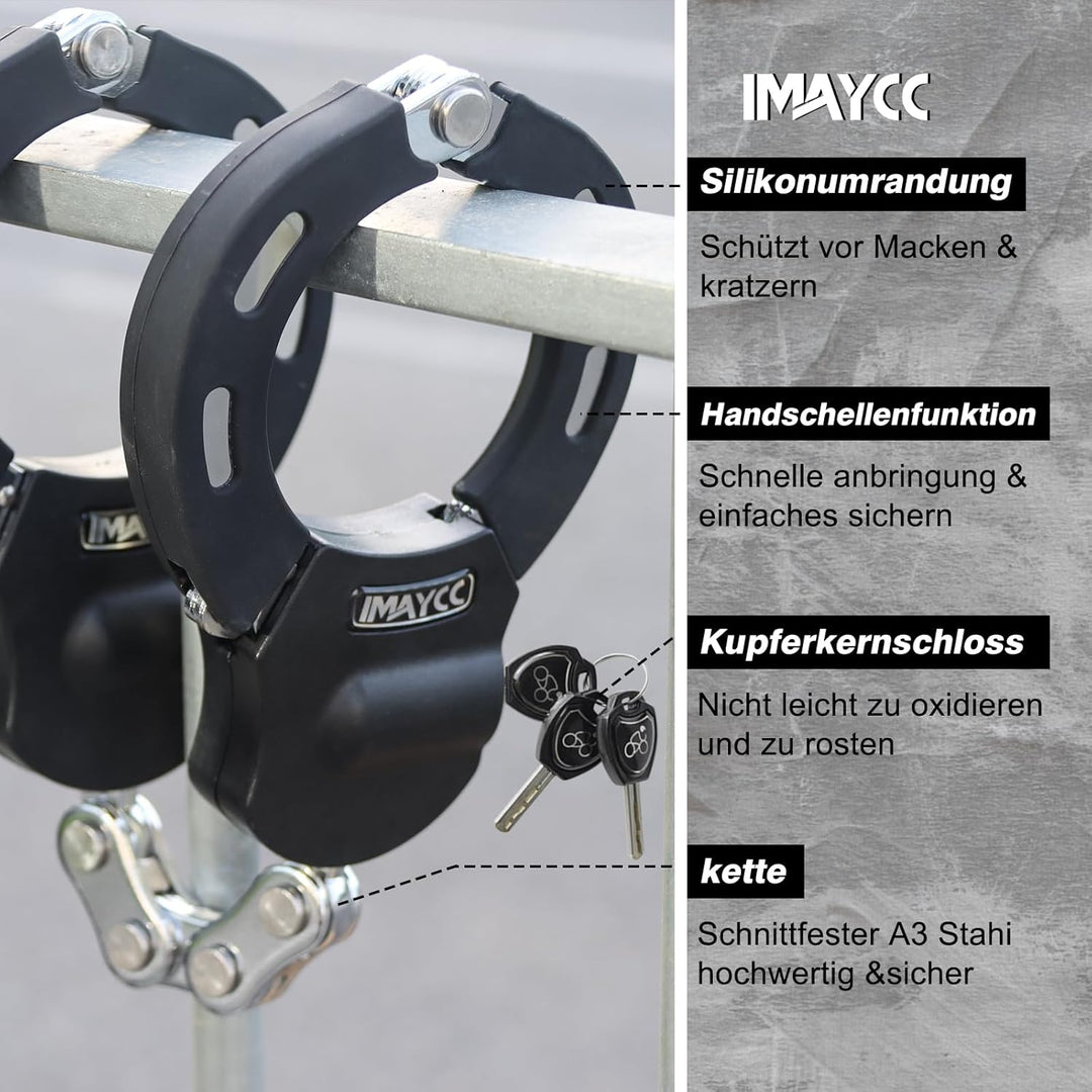 IMAYCC E Scooter Schloss, Schloss für E Scooter, Diebstahlschutz Handschellenschloss, Schnittfest &