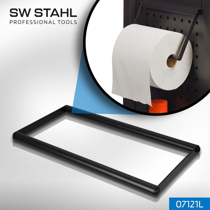 SW-Stahl 07121L Papierrollenhalter für Werkstattwagen I Zubehör für Lochwand I Wandhalter Papierroll