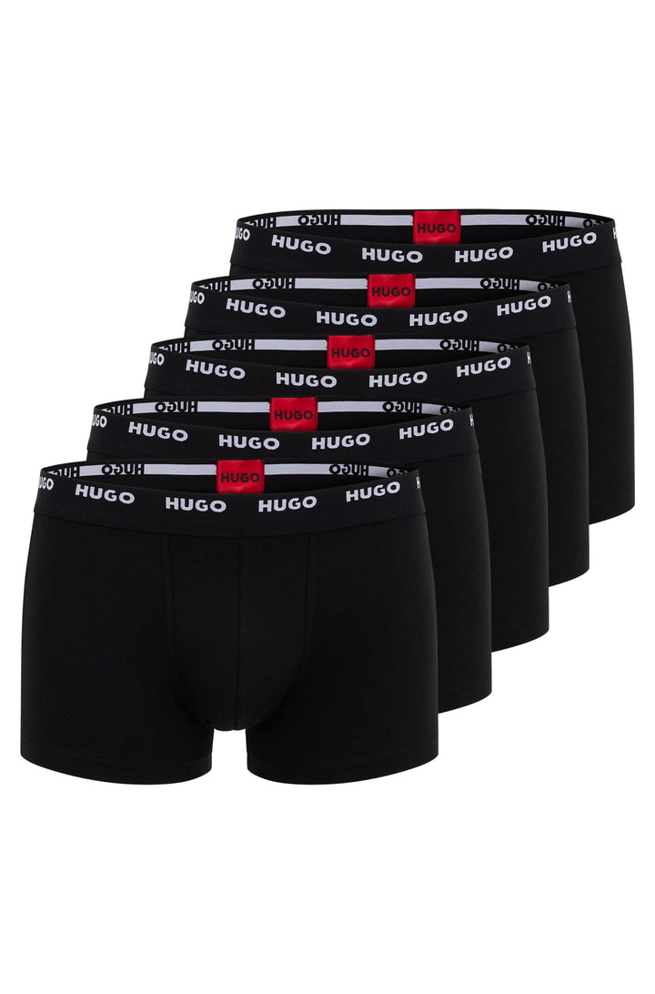 HUGO Herren TRUNK FIVE PACK Fünfer-Pack eng anliegende Boxershorts aus Stretch-Baumwolle mit kurzem