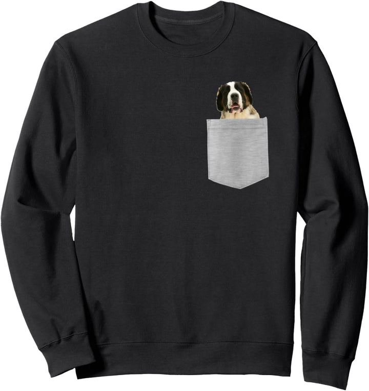 Saint Bernard Dog In Your Pocket Sweatshirt