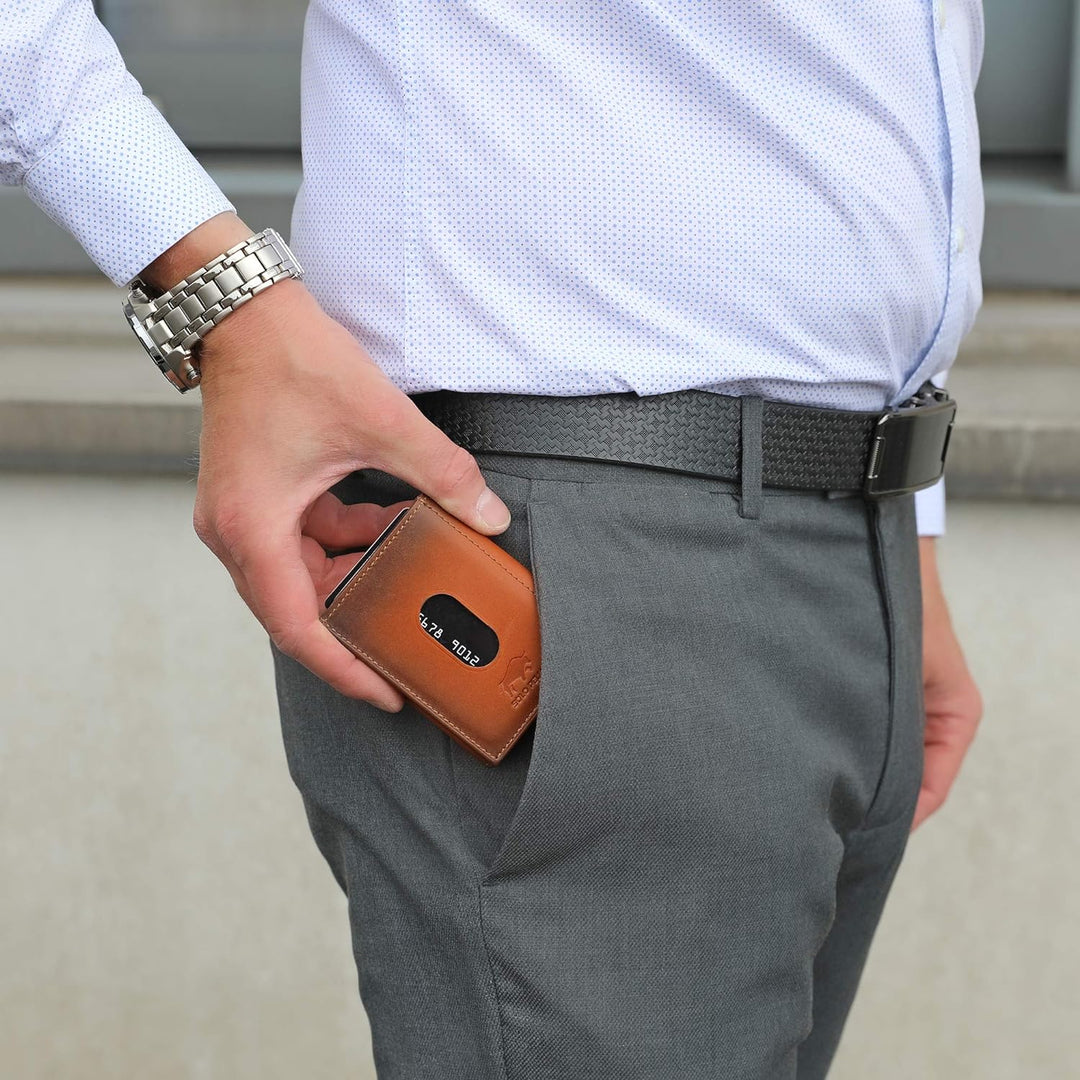 NEU: SOLO PELLE® Slim Wallet mit Münzfach [12 Karten] Slimwallet Riga [RFID-Schutz] Kartenetui mit M