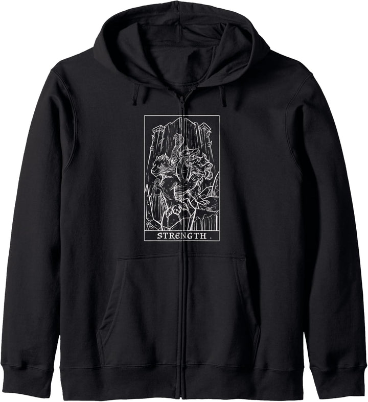 Stärke Tarotkarte Griechische Mythologie Halloween Cerberus Hexe Kapuzenjacke